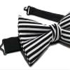 EmilyRose Couture Men's Stripes Bow Ties (Medium (6-12 Years of Age), Black & White (Edgy)) view 2