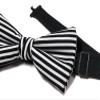 EmilyRose Couture Men's Stripes Bow Ties (Medium (6-12 Years of Age), Black & White (Edgy)) view 4