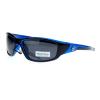 Nitrogen Polarized Mens Classic Oval Plastic Warp Sport Sunglasses Blue view 1