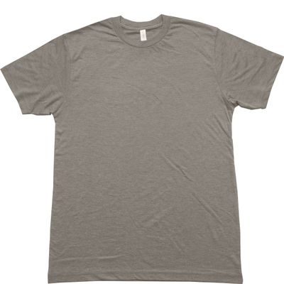 tomsblanks Mens Short Sleeve Crewneck Fitted 2XL Heather Grey