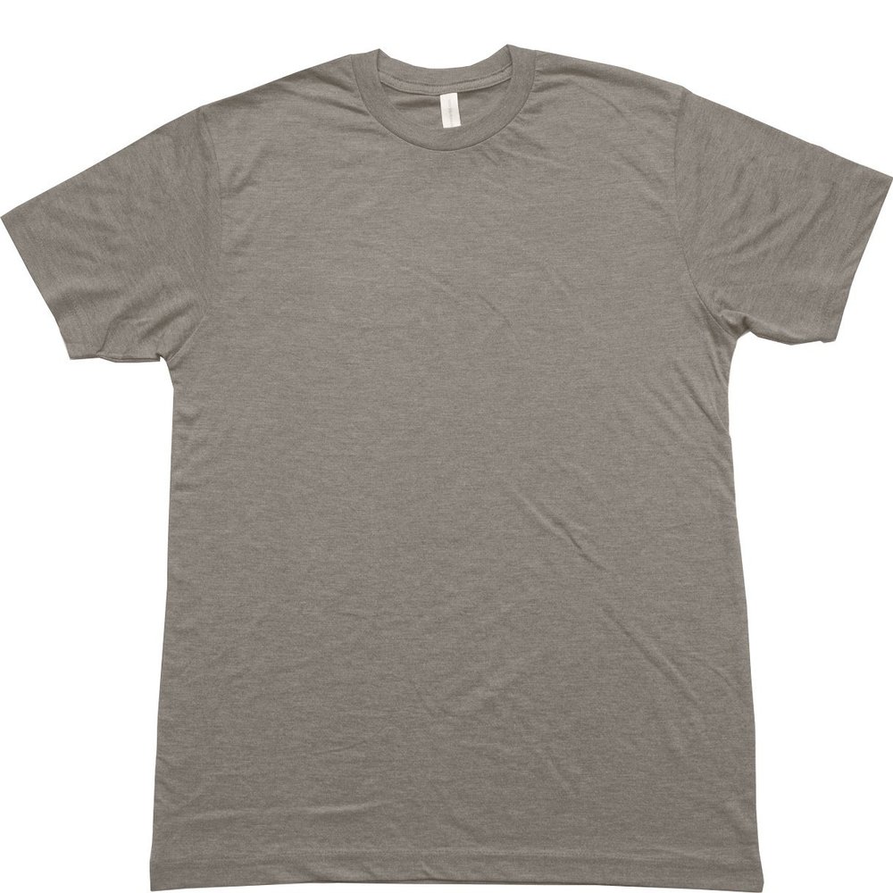 tomsblanks Mens Short Sleeve Crewneck Fitted 2XL Heather Grey