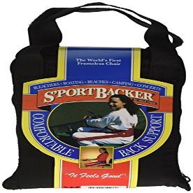 Nada Chair Sportbacker Portable Back Supporter for Seat Backs, Camping, Boating, Concerts - Convertible Pouch Bag (Black)