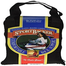 Nada Chair Sportbacker Portable Back Supporter for Seat Backs, Camping, Boating, Concerts - Convertible Pouch Bag (Black)