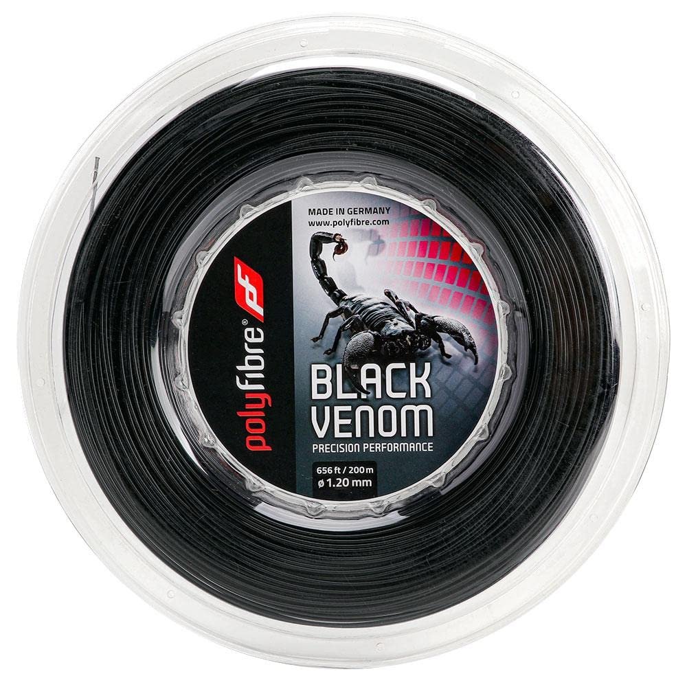Polyfibre Unisex's Black Venom String Reel, 1.2 mm/200 m