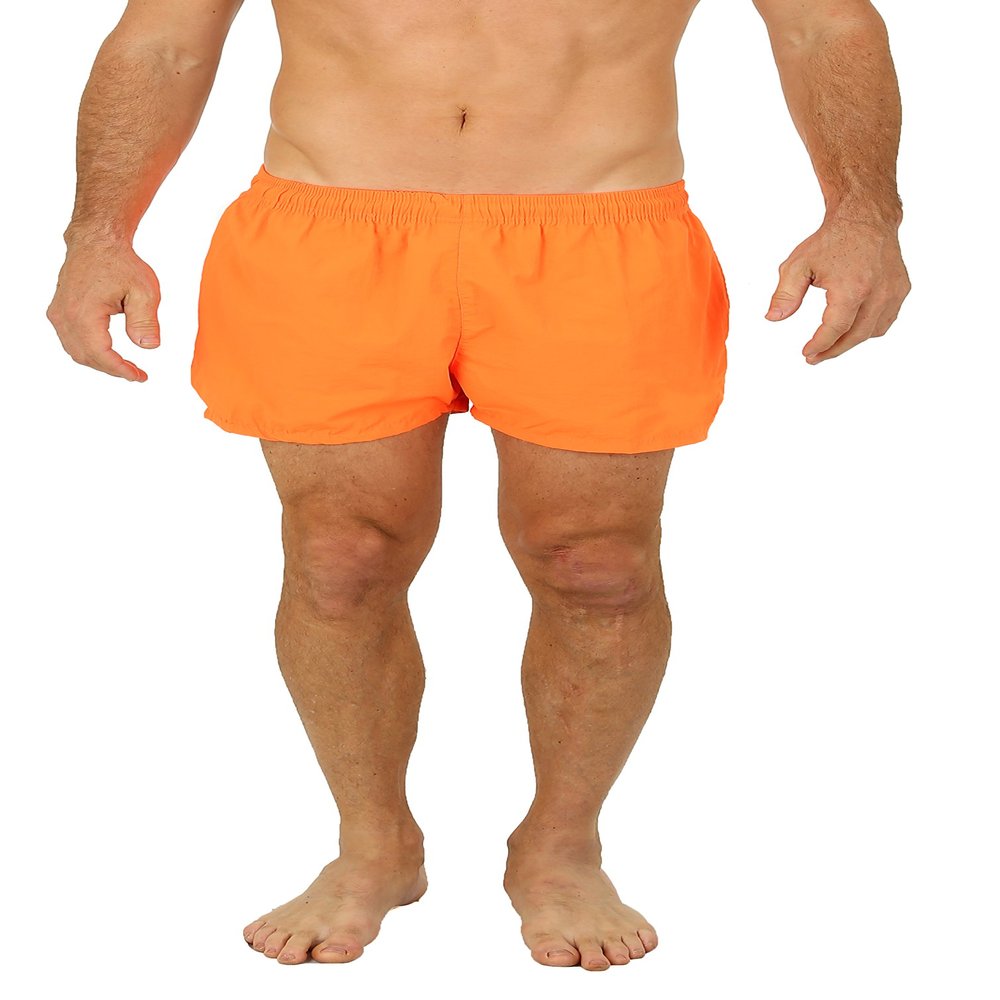 UZZI Men's Basic Swim Shorts Swimwear Trunks 1816 Neon Orange XL