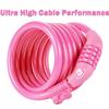ETRONIC M6 Self Coiling Resettable Combination Bike Cable Lock, 6-Feet X 3/8-Inch, Pink view 2