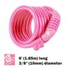 ETRONIC M6 Self Coiling Resettable Combination Bike Cable Lock, 6-Feet X 3/8-Inch, Pink view 3