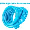 ETRONIC Security Bike Lock M6 Self Coiling Resettable Combination Lock Bike Cable Lock, 6-Feet x 3/8-Inch, Blue view 2