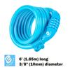 ETRONIC Security Bike Lock M6 Self Coiling Resettable Combination Lock Bike Cable Lock, 6-Feet x 3/8-Inch, Blue view 3