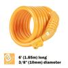 ETRONIC Security Bike Lock Self Coiling Resettable Combination Lock Bike Cable Lock, 6-Feet x 3/8-Inch - Yellow view 3