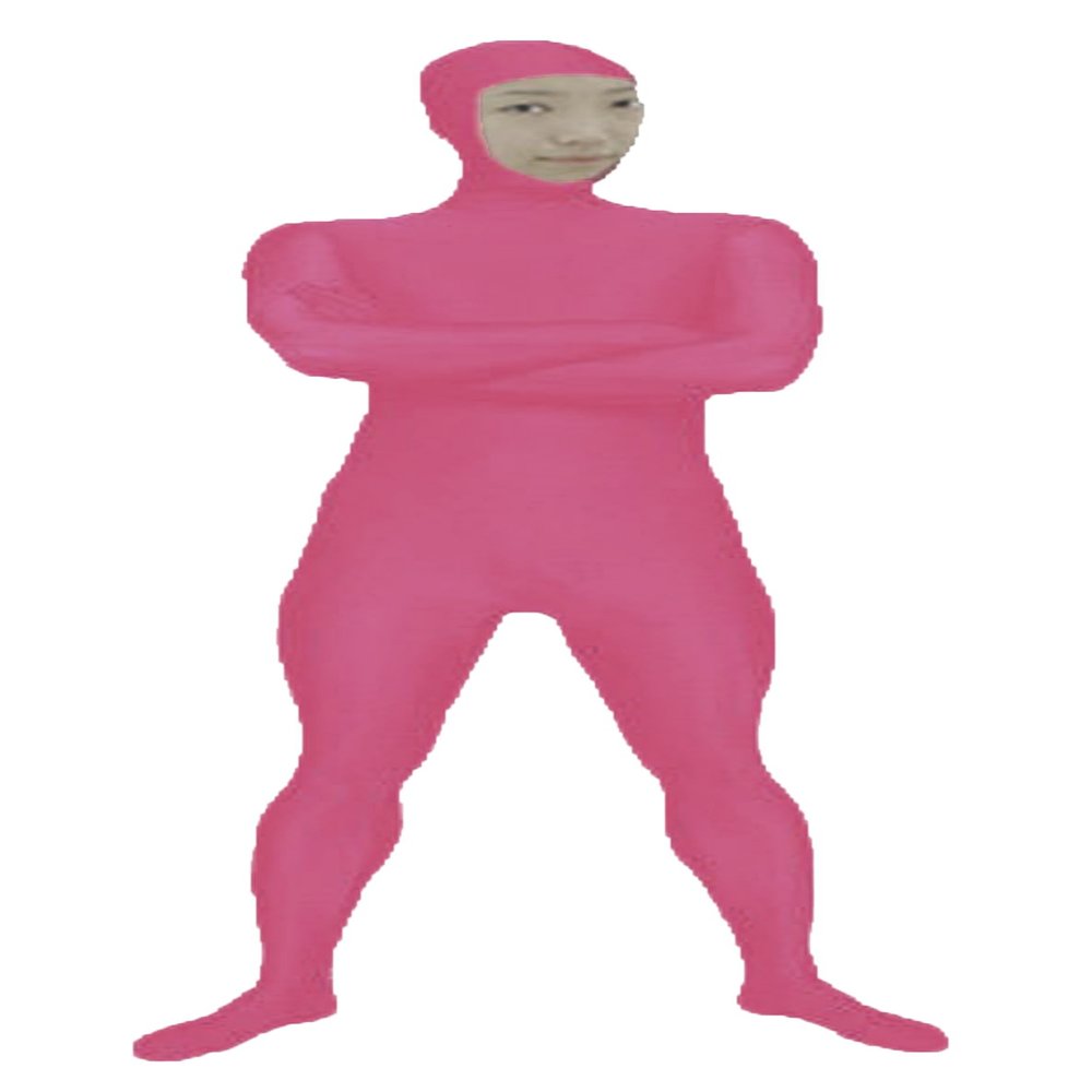 VSVO Spandex Open Face Full Bodysuit Zentai Suit for Adults and Kids (Rose Red, Kids Large)