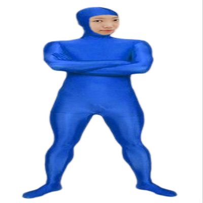 VSVO Spandex Open Face Full Bodysuit Zentai Suit for Adults and Kids (Royal Blue, Kids Small)