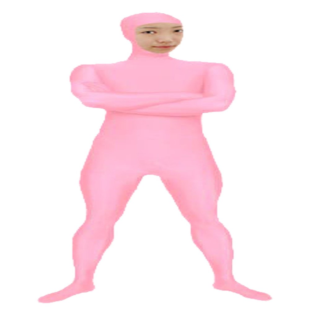 VSVO Spandex Open Face Full Bodysuit Zentai Suit for Adults and Kids (Pink, XX-Large)