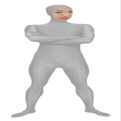 VSVO Spandex Open Face Full Bodysuit Zentai Suit for Adults and children (X-Large, Silver Grey)