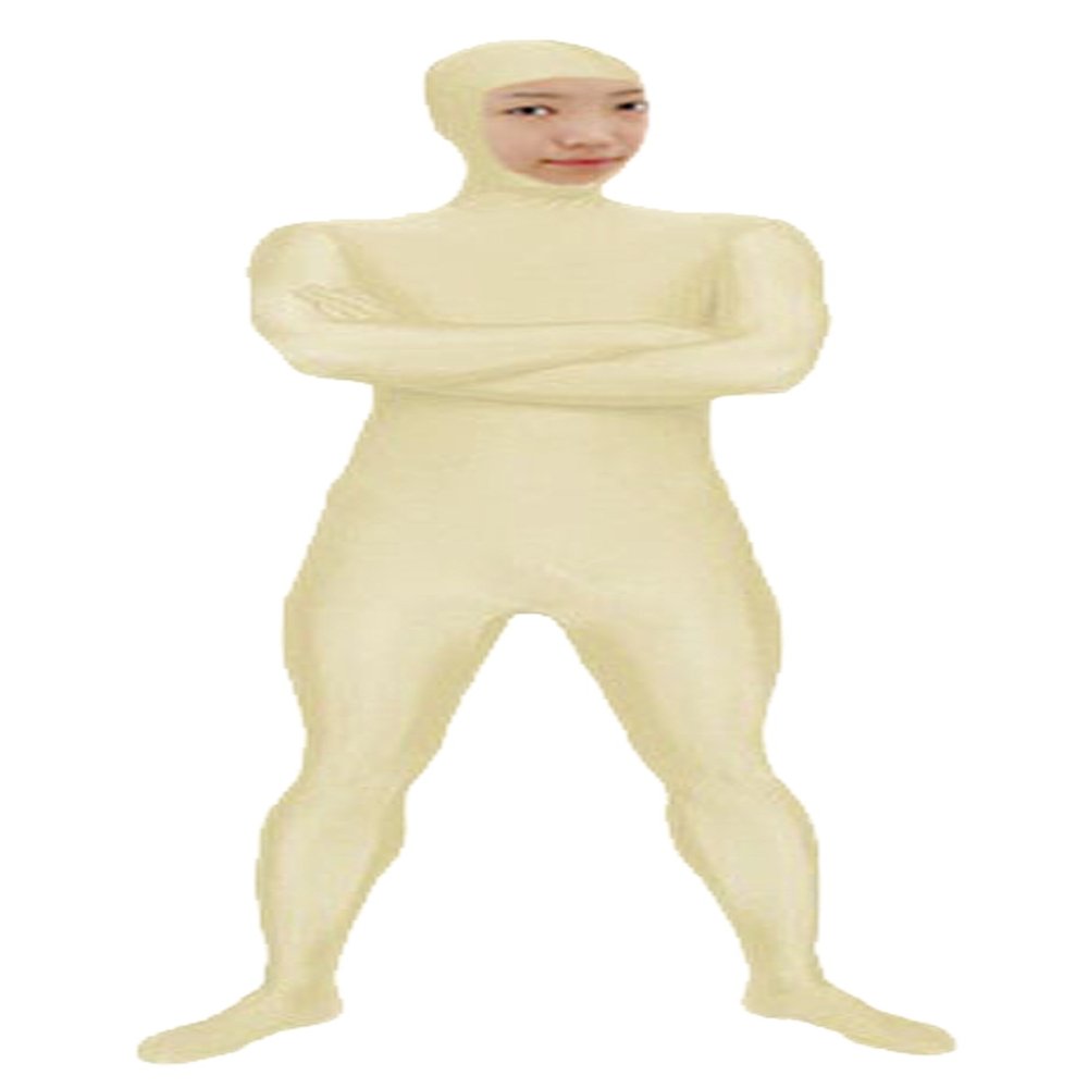 VSVO Spandex Open Face Full Bodysuit Zentai Suit for Adults and Kids (Flesh, X-Large)