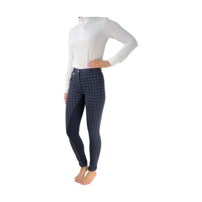 HyPERFORMANCE Womens/Ladies Harby Jodhpurs (24in) (Navy Check)