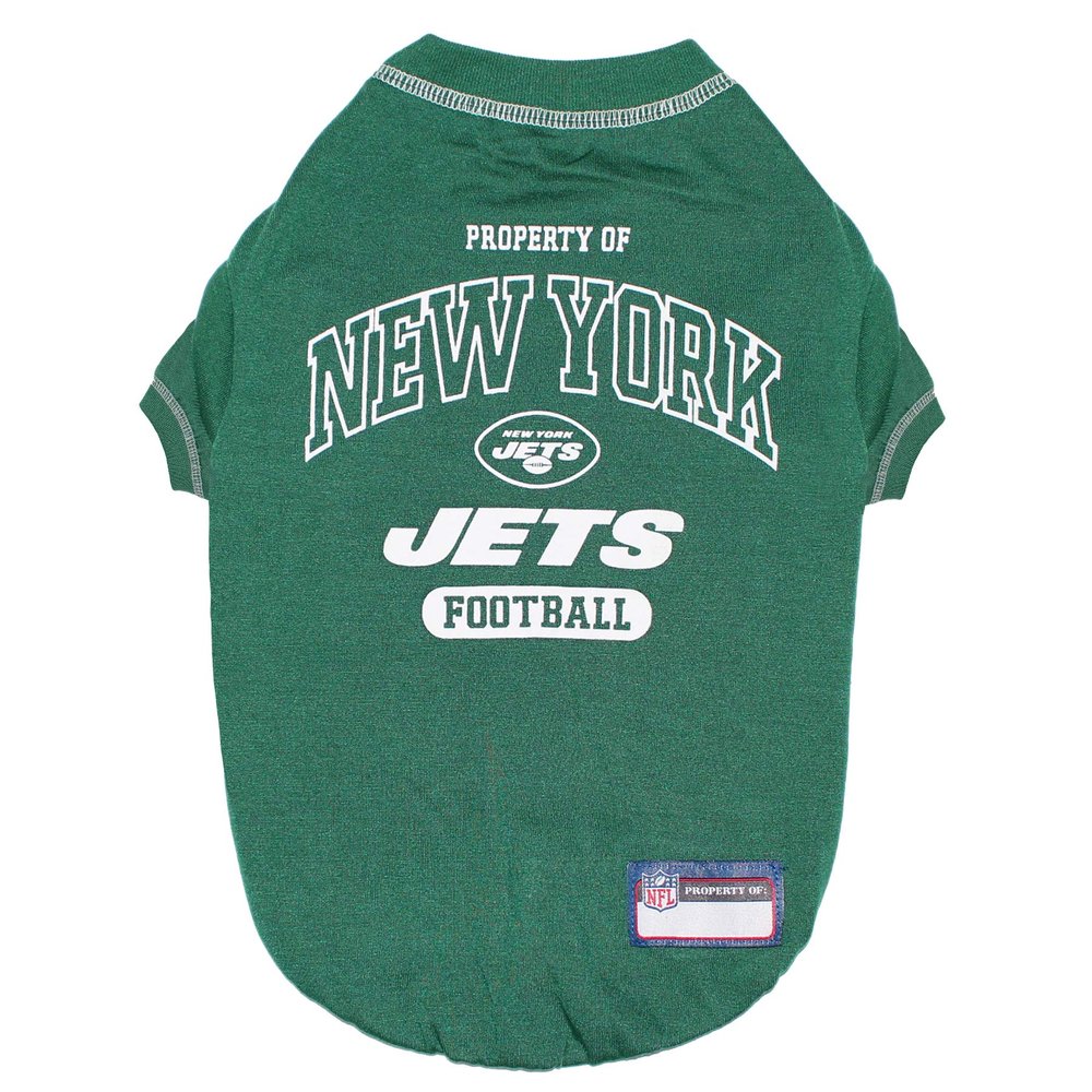 NFL New York Jets Dog T-Shirt for Pets, Size Large. Officially Licensed Pet Shirt with Team Logo, Soft Stretchable Comfort Fit Apparel for Dogs & Cats