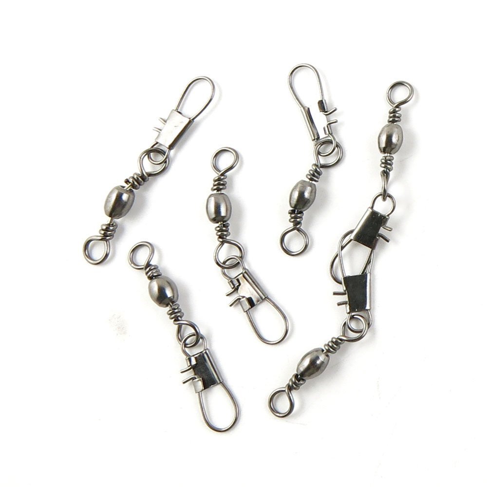 ebemallmall Fishing Tackle 30 Pcs Fishing Swivel Sea Terminal Tackle Clip Connector Solid Coastlock Bulk Lots 05293 Snap Rolling Test 22kg Cross Lock
