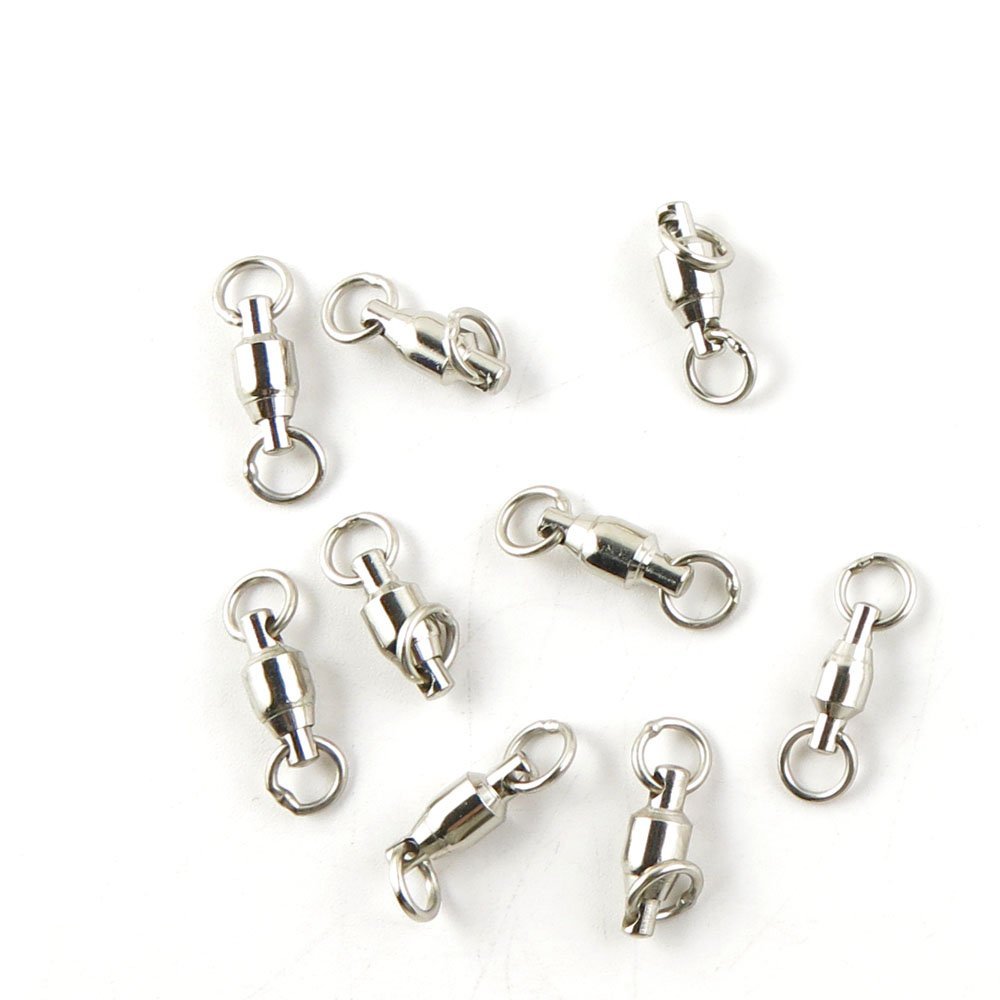 110 Pcs Fishing Swivel Sea Terminal Tackle Clip Connector Solid Coastlock Bulk Lots 06161 Ball Bearing Rolling Ring Test 35kg