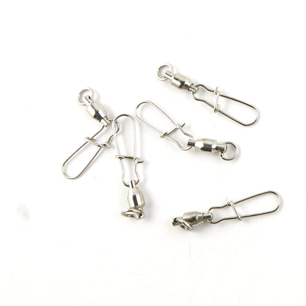 100 Pcs Fishing Swivel Sea Terminal Tackle Clip Connector Solid Coastlock Bulk Lots 04509 Ball Bearing Rolling Ring Test 18kg Cross Lock