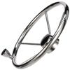 SEACHOICE 28541 5-Spoke Destroyer Steering Wheel with Turning Knob  Stainless Steel  Black Center Cap view 2