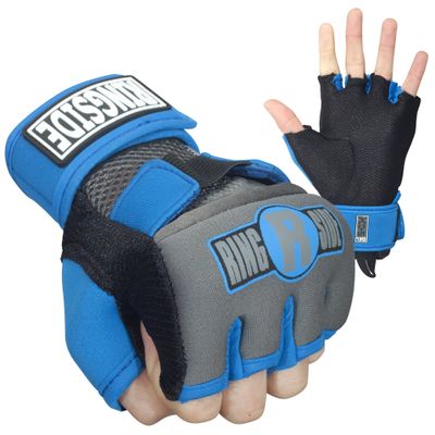 Ringside Gel Boxing MMA Hand Wraps, Blue/Black, X-Large