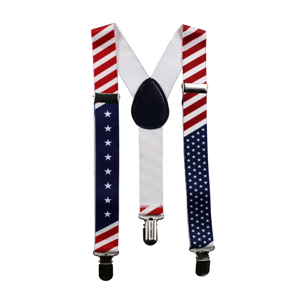 Baby Suspenders (Elastic Adjustable--Fits Baby to Toddler) (American Flag)