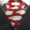 Red with White and Single Black Sheep Novelty Tie view 2