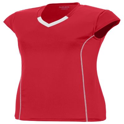 Augusta Sportswear Ladies Wicking Cap Sleeve Jersey, Red/White, X-Large
