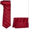 Stacy Adams Men's Solid Woven Formal Stripe Tie Set, Burgundy, One Size view 1