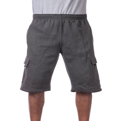 Pro Club Men's Fleece Cargo Short, Charcoal, 7X-Large