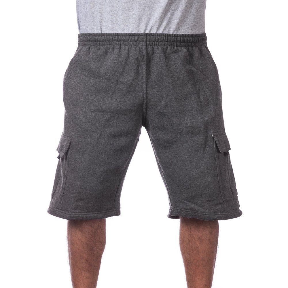 Pro Club Men's Fleece Cargo Short, Charcoal, 7X-Large
