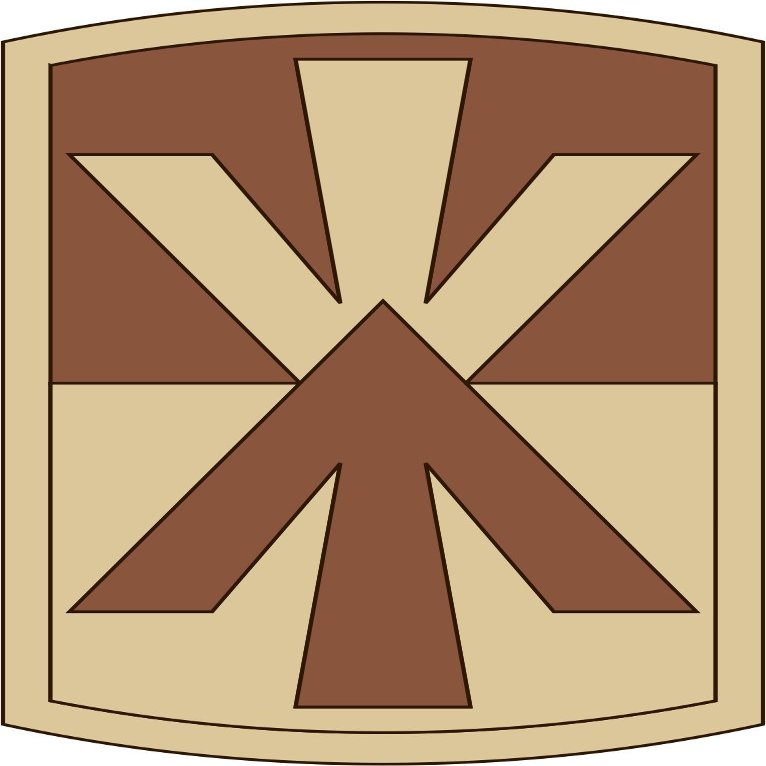 11th Air Defense Artillery Brigade Desert Camo 3.8 Inch Decal