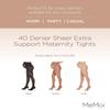 MeMoi Women's 40 Denier Sheer Extra Support Maternity Tights Nude Small/Medium view 2