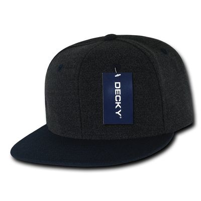 DECKY Melton Crown Snapbacks, Charcoal/Navy