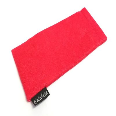 Chamois SMALL Spring Top Squeeze Eyeglass Case/Chamois Clean Material C-346 Red