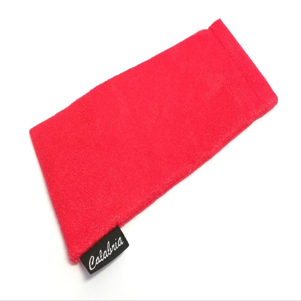 Chamois SMALL Spring Top Squeeze Eyeglass Case/Chamois Clean Material C-346 Red