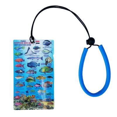 101SNORKEL New! Franko Mini Map and Fish Identification Card 4" x 6" with Free Lanyard (Egyptian Red Sea)