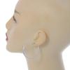 Medium, Thin Silver Tone Square Tube Round Hoop Earrings - 40mm D view 3