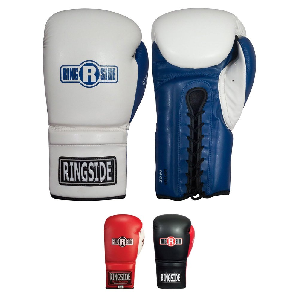 Ringside Lace IMF Tech Boxing Training Sparring Gloves White, 14 OZ