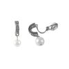 Isaac Kieran Rhodium Finish Faux Pearls and Crystals Clip-On Earrings view 1