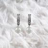 Isaac Kieran Rhodium Finish Faux Pearls and Crystals Clip-On Earrings view 2