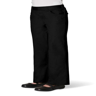 French Toast Girls' Pull-On Twill Bootcut Pants, Black, 3T