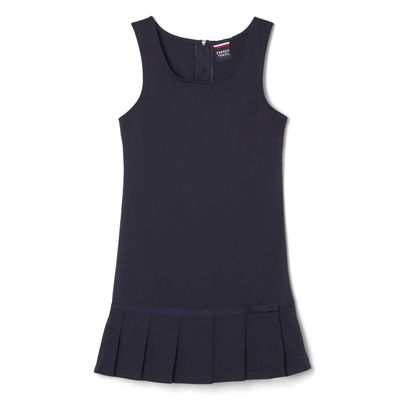 French Toast Girls' Ribbon Bow Pleated Jumper, Navy, 3T