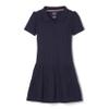 French Toast Girls' Short Sleeve Ruffle Pique Polo Dress, Navy, 3T view 1