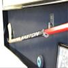 sfDisplay.com,LLC. Hockey Stick Puck Display Case Rack Holder Full Size Wall Mounted (Black Wood Finish, Black Background) view 2