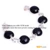 GEM-Inside Bracelet Semi Black Agate Coin Stone Silver Tennis Beads Link Tibetan Silver Fashion Jewelry for Women 7" view 3
