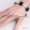GEM-Inside Bracelet Semi Black Agate Coin Stone Silver Tennis Beads Link Tibetan Silver Fashion Jewelry for Women 7" view 4