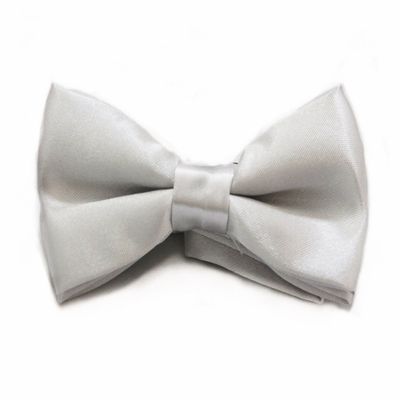 Soophen Solid Color Banded bowtie - Sliver