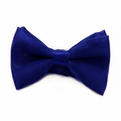 Soophen Solid Color Banded bowtie - Navy Blue
